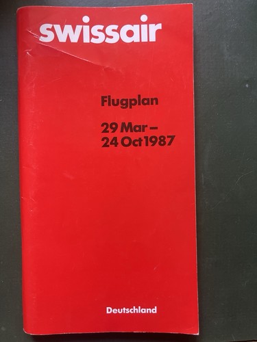 Swissair flugplan 1987 - swissair,