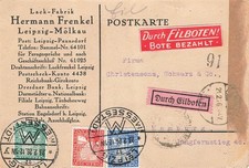 107854) DR Eilkarte mit Perfin