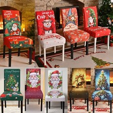 Weihnachten Party Stretch Bankett Stuhl Abdeckung Santa Schneemann Esszimmer Sitzbezüge
