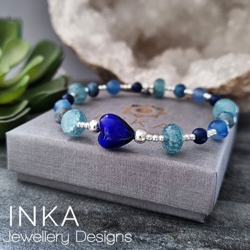 925 sterling silber blau - silber,