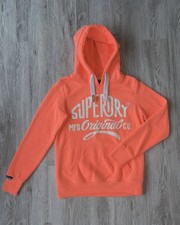 Superdry Damen Kapuzen-Pullover Hoodie Größe S (32/34) Neon Orange