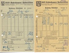 HADMERSLEBEN, 2 x Rechnung 1953, VEB Kloster-Brauerei Hadmersleben Bier Pils