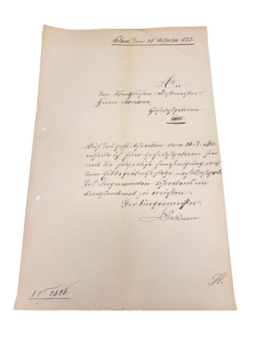 Urkunde brief 1853 kleve cleve - brief,