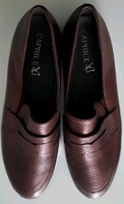 Damenschuhe Slipper Größe 40 Marke Caprice Hirschleder Neu Farbe Rotbraun Glanz
