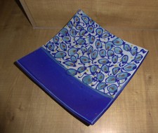 Keramikschale mit Fuß Studiokeramik geschwungen Unikat maritim Hochzeitsgeschenk