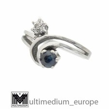 585 Weißgold Ring Safir