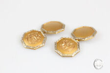 Manschetten Knöpfe 14 Karat Gold Graviert Goldschmuck Schmuck Herren