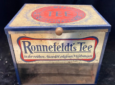 Alt Blech Dose Vitrine Ronnefeldt‘s Tee leer Verpackung Reklame Deko 22x18x18cm