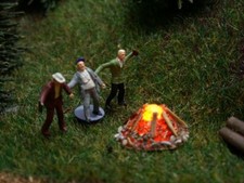 Lagerfeuer mit LED Brandflackern Feuer für Modellbahn Spur H0 + TT S864