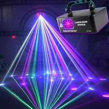 U`King RGB Laser Projektor LED Strobe Beam Bühnenlicht DMX DJ Lichteffekt Party