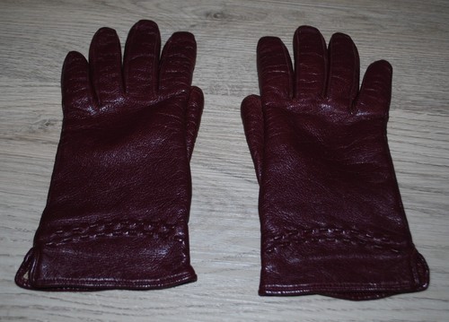 Alte lederhandschuhe weinrot - alte,