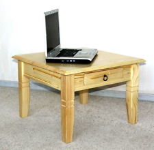 Massivholz Couchtisch 65x65cm Schublade natur lackiert Beistelltisch Sofatisch