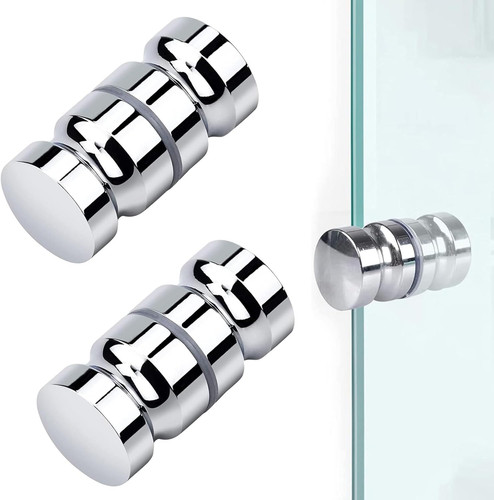 Duschtürknopf edelstahl 2er - edelstahl,