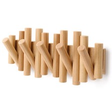 UMBRA Wandgarderobe PICKET mit 5 klappbaren Haken Kiefernholz natur
