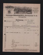 BAD LAUTERBERG, Rechnung 1913, Vereinigte Möbel-Fabriken Germania AG Stühle