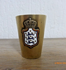 1902 DAVID ANDERSEN 830er Silber SCHNAPSBECHER  Dänemark  ANDENKEN   Emaille
