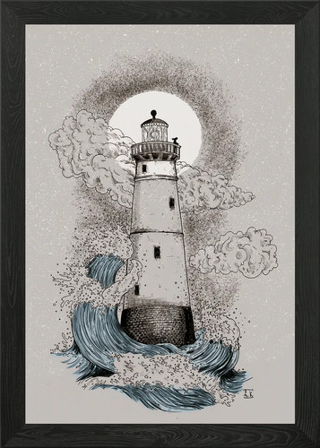 Leuchtturm gerahmtes wandbild - leuchtturm,
