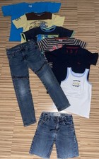 Konvolut Gr. 122 128, 4 T-Shirt, 1x Polo, 1x Jeans kurz lang,Junge getragen, gut