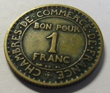 Frankreich Bon pour 1 Franc 1921 Chambre de commerce : Steuer-Münze