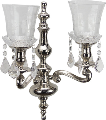 Wand kerzenleuchter 2er silber - wand-kerzenleuchter,