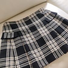 Strenesse Gabriele Strehle Damen Minirock Falten Schotten Rock Wolle 34 XS S 36