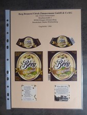 Bieretiketten, BW, Ehingen-Berg, Brauerei Ulrich Zimmermann