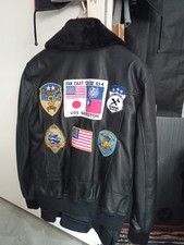 Schwarze Leder-Pilotenjacke