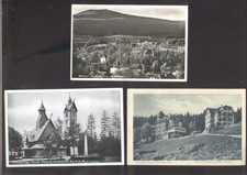 Schlesien-3 Alte Ansichtskarten ab 1925- Riesengebirge,Brückenberg,Kirche Wang