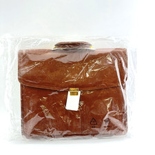 Leder Aktentasche Cognac Braun | Echt Leder | VTG Business Tasche | Schloss