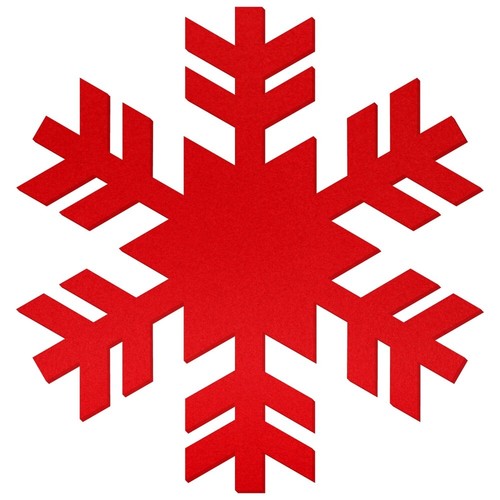 Rote filz schneeflocke - filz,
