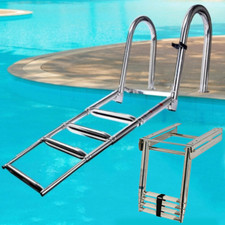 Badeleiter mit Handlauf aus Edelstahl Teleskop Leiter mit 4 Stufen