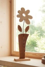 Holz Dekosäule Blume 44 cm