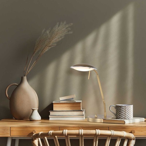 Brassfarbene tischlampe biron - brassfarbene,