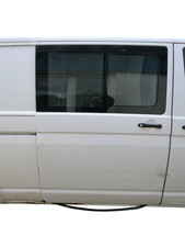 VW T5 Facelift T6 Tür rechts Schiebetür mit Scheibe weiß R902 Fenster - Delle