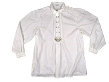 FUCHS Vintage Trachtenbluse Damen 40 Weiss Bestickt Schlupfbluse Landhaus