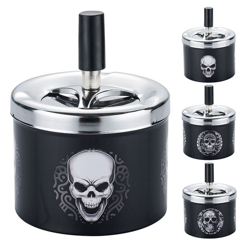 Drehaschenbecher metall skull - metall,