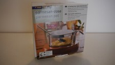 TCM Parmesan Dose - Edelstahl / Glas / Holz Materialmix - NEU