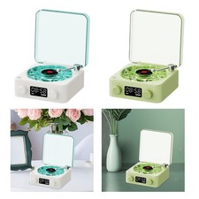 Vinyl-Plattenspieler, Musik-Center, Schreibtischuhr mit RGB-Licht für