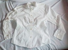 OTTO KERN WEISSE BLUSE MIT SPITZEN KRAGEN FEINES MATERIAL COTTON MIX GR M