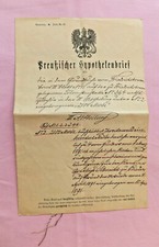 Historisches Dokument-Preußischer Hypothekenbrief von 1893 - entwertet m.Siegel