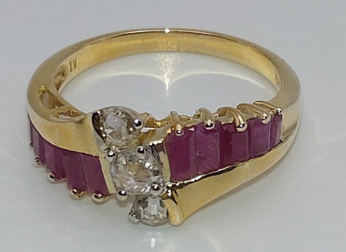 585 gelbgold ring mit rubin - mit,