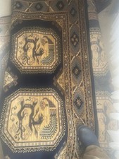 TABRIZ Teppich 1A aus reinem Schur-Wollkammgarn, blaues Muster, 3x5m