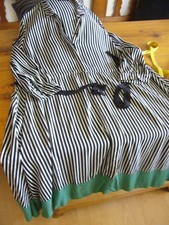 *Cortefiel* edel + einzigartiges  Boho Kleid,  Gr. XXL, gestreift m. grünem Saum