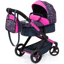 Bayer Design Kombi-Puppenwagen Xeo Confetti dunkelblau TOP