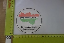 Alter Aufkleber DAS RUHRGEBIET NRW Duisburg Essen Bochum Dortmund (QQA)