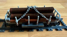 Eisenbahn Güterzug Klemmbausteine Waggon MOC Zug Holztransport