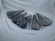 5 Silberne Quasten Weihnacht Deko Christbaumschmuck 