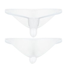 DE- Herren Transparent Unterhose Strings Tanga Mesh Slips G-String Bikinislips