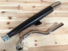 SET Hercules Mofa M4 M5 Auspuff schwarz mit Lasche + P3 Flansch Krümmer