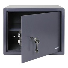 HMF Safe Tresor mit Schlüssel, Möbeltresor, 49203-11, 38 x 30 x 30 cm, Anthrazit